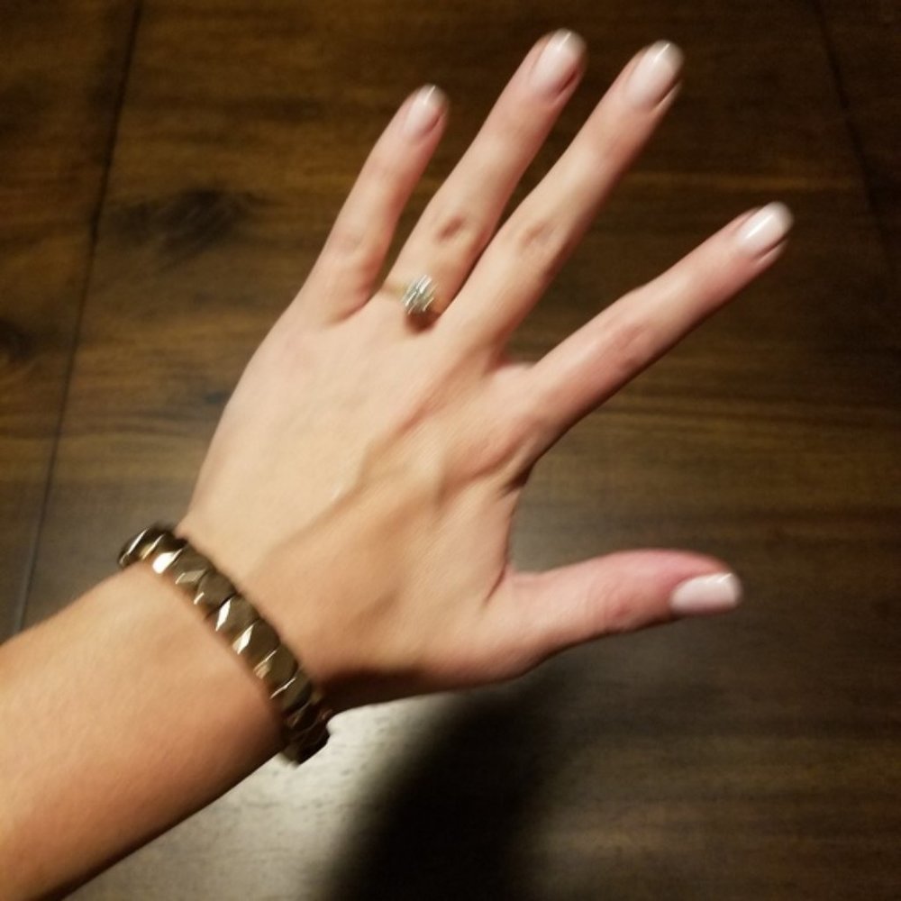 Fossil Rose Gold Geometric Bracelet Shiny Stretch Preppy Boho Bride Classic Work - Picture 6 of 6